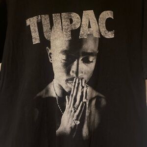 Tupac Shakur Men's Official Licensed 2Pac Prayer Graphic Rap  T-Shirt Size Large